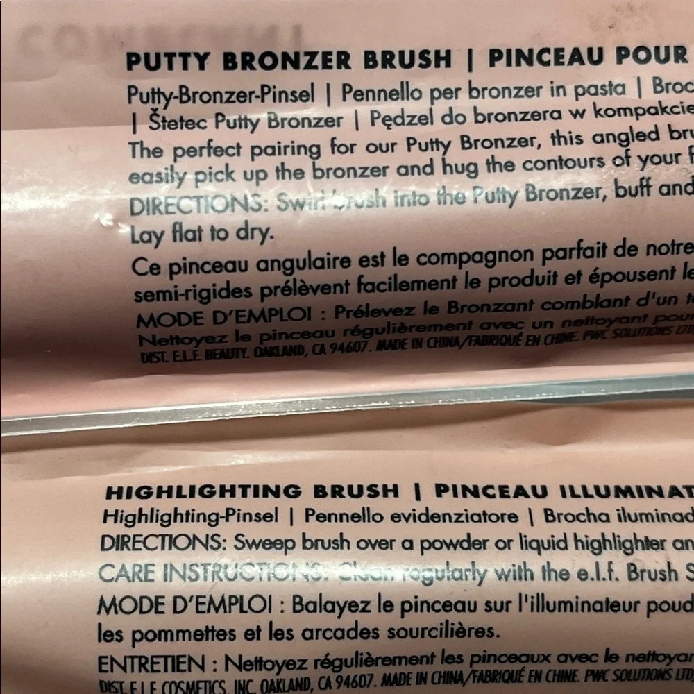 e.l.f. Face Brush Duo • Putty Bronzer Brush + Highlighting Brush • NEW
